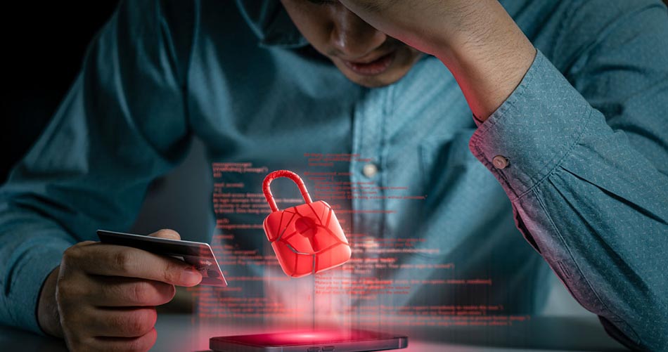 Ilustración de una brecha de seguridad con acceso no autorizado a datos sensibles en un entorno empresarial